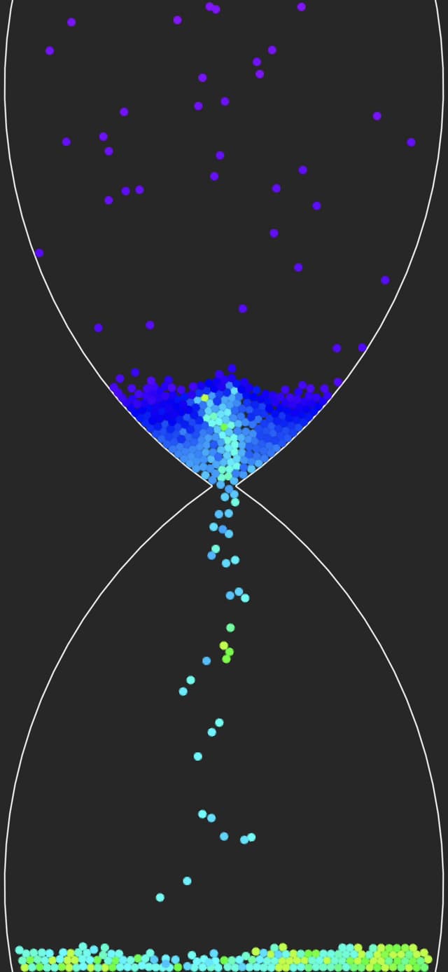 Sandy Timer — sand falling through hourglass