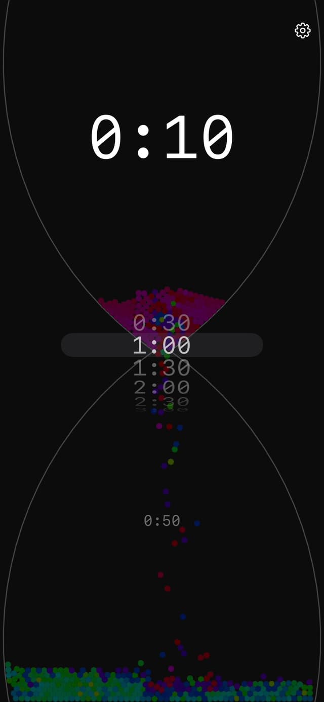 Sandy Timer — timer selection screen